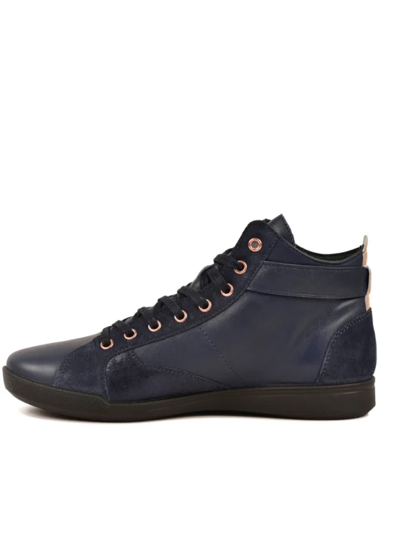 Outlet -Chaussures Paris Boutique 628270 922 BASKET FEMME PALME MIX F4H MARINE ROSE 3