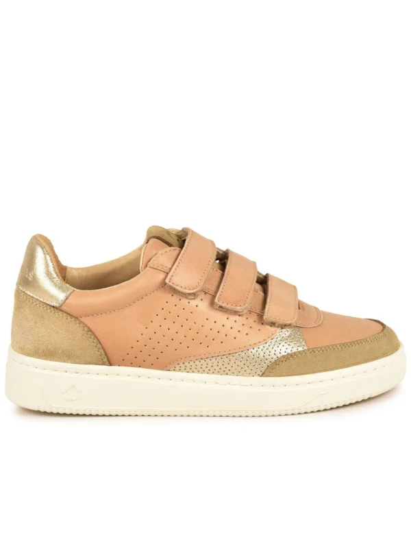 Outlet -Chaussures Paris Boutique BASKET FEMME BASALTE S N F2I BEIGE DOREE 628444 931 1