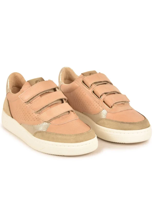 Outlet -Chaussures Paris Boutique BASKET FEMME BASALTE S N F2I BEIGE DOREE 628444 931 4