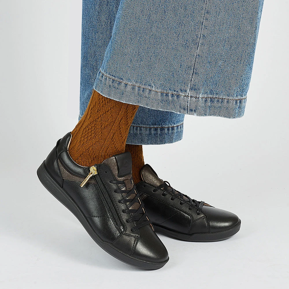 Chaussures Paris Boutique -Chaussures Paris Boutique BASKET FEMME PALME L GL F4I NOIR 6284585010173