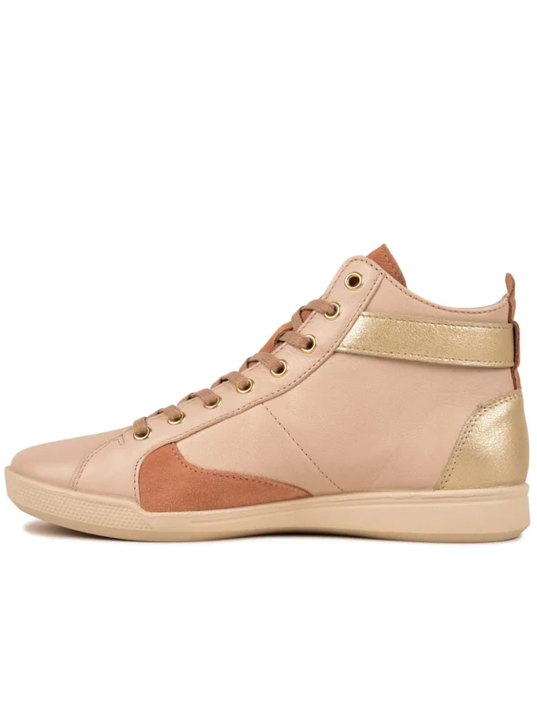 Outlet -Chaussures Paris Boutique BASKET FEMME PALME MIX F2H NUDE DORE 3