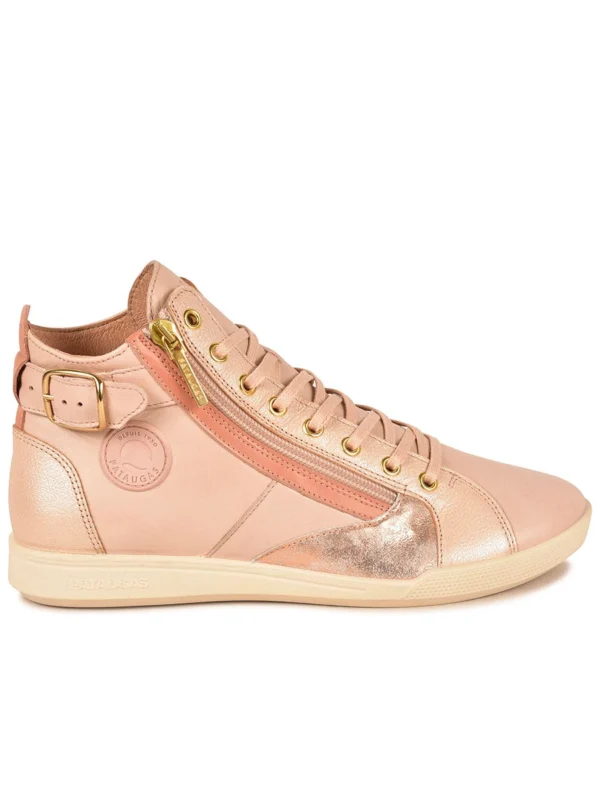 Outlet -Chaussures Paris Boutique BASKET FEMME PALME MIX F2I ROSE 628401 300 1