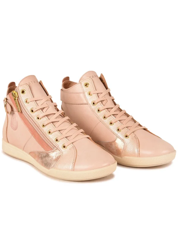 Outlet -Chaussures Paris Boutique BASKET FEMME PALME MIX F2I ROSE 628401 300 4