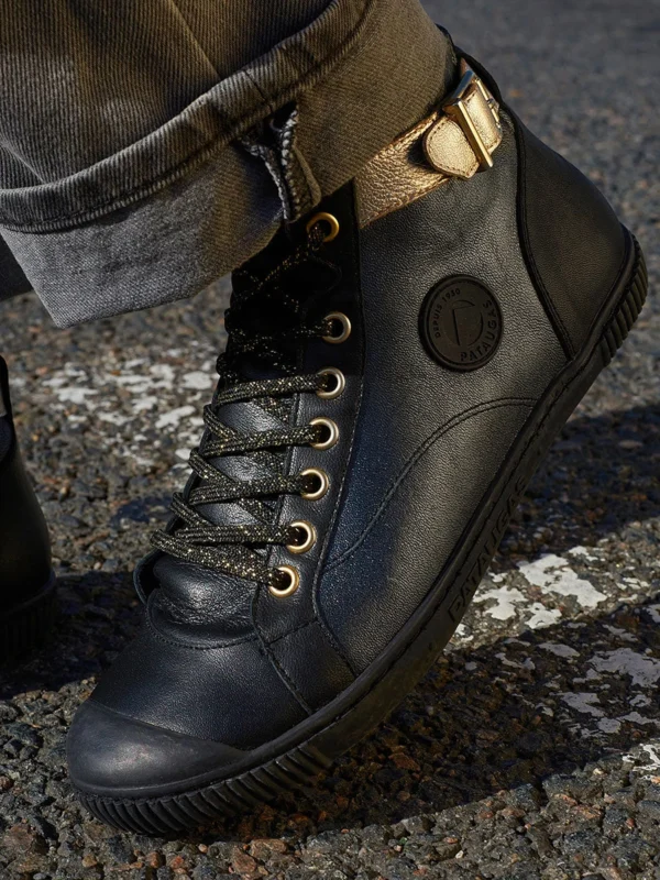 Outlet -Chaussures Paris Boutique F Palme MIX Noir Dore